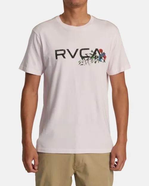 Rvca Arrangement Tee Light Pink Men Short Sleeves