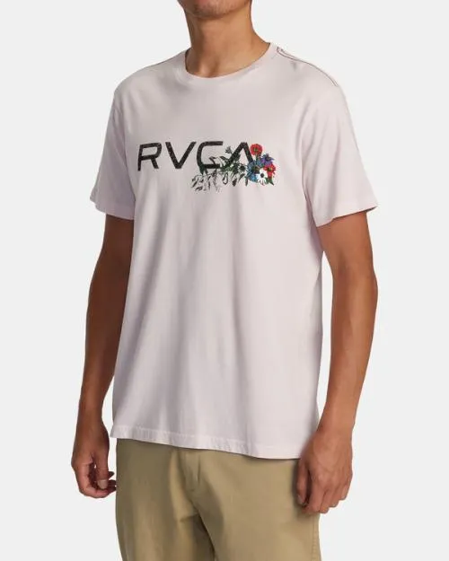 Rvca Arrangement Tee Light Pink Men Short Sleeves