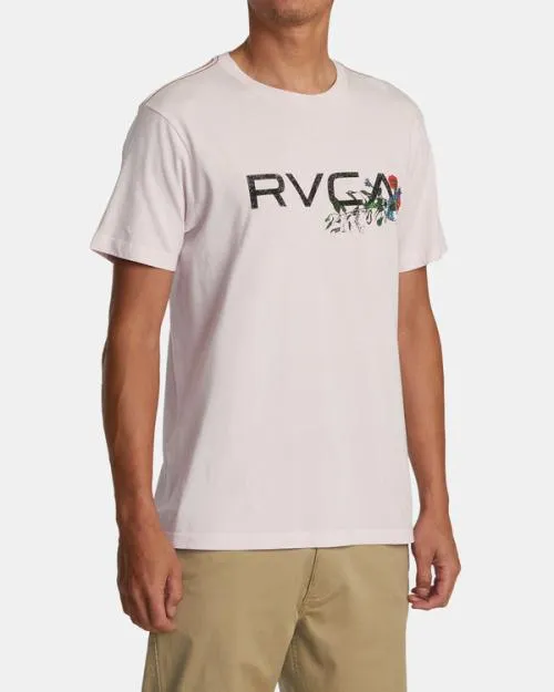Rvca Arrangement Tee Light Pink Men Short Sleeves
