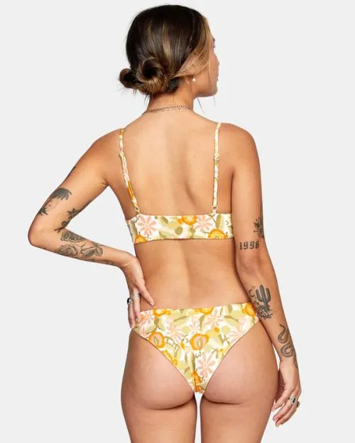 Rvca Avant Gardner High Triangle Bikini Top White Women Bikini Tops