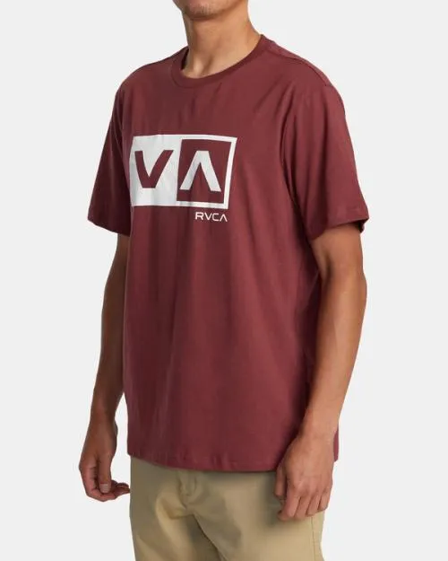Rvca Balance Box Short Sleeve TShirt Oxblood Red Men Tees and Tanks