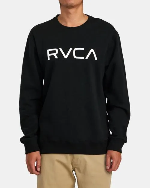 Rvca Big Crewneck Sweatshirt Black Men Hoodies and Sweatshirts
