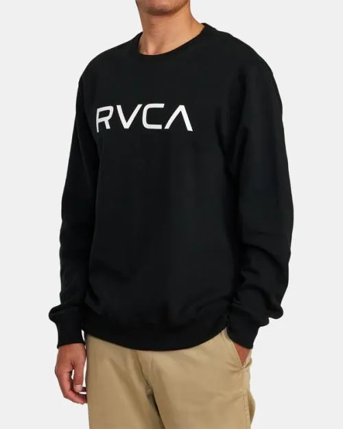 Rvca Big Crewneck Sweatshirt Black Men Hoodies and Sweatshirts