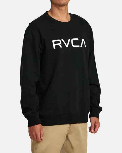 Rvca Big Crewneck Sweatshirt Black Men Hoodies and Sweatshirts