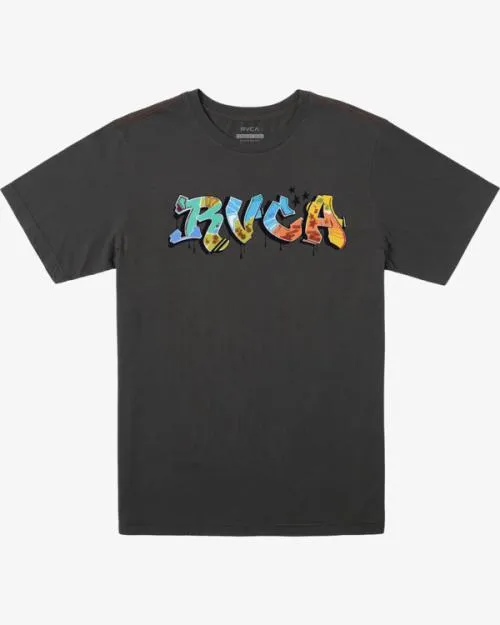 Rvca Black Book TShirt Pirate Black Men Short Sleeves