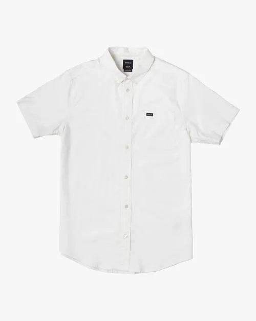 Rvca Boy039s That039ll Do Stretch Short Sleeve Shirt White Boys Shirts and Flannels