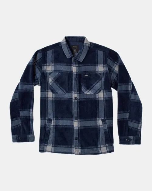 Rvca Boy039s Yukon Hi Pile Jackets Moody Blue Boys Jackets