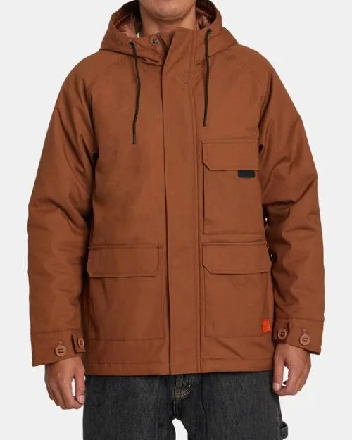 Rvca Chainmail Wax Coated Jacket Rawhide Men Jackets