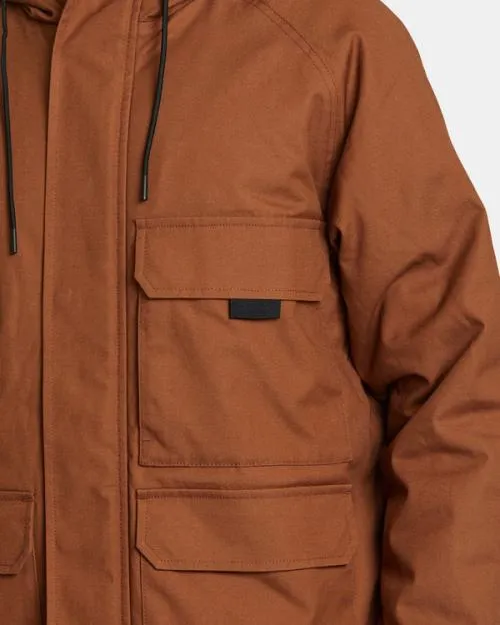 Rvca Chainmail Wax Coated Jacket Rawhide Men Jackets