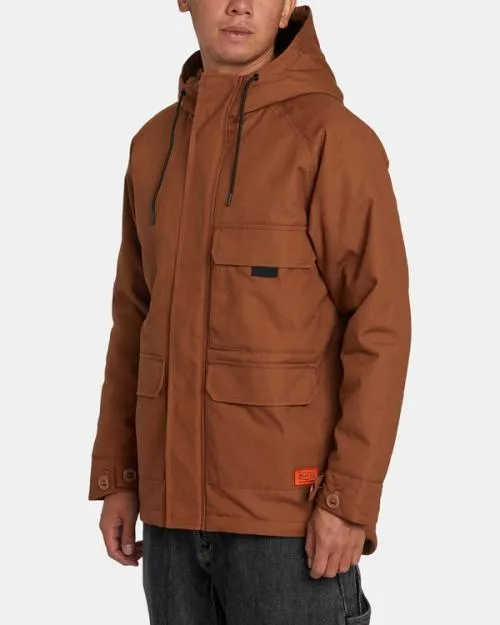 Rvca Chainmail Wax Coated Jacket Rawhide Men Jackets