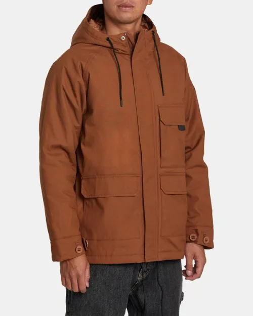 Rvca Chainmail Wax Coated Jacket Rawhide Men Jackets