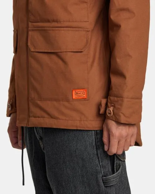 Rvca Chainmail Wax Coated Jacket Rawhide Men Jackets
