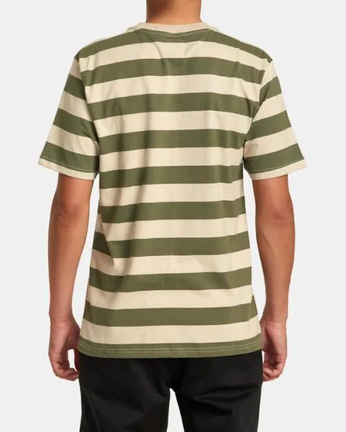 Rvca Corso Stripe Tee Aloe Men Short Sleeves
