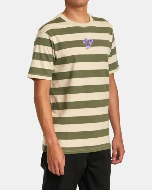 Rvca Corso Stripe Tee Aloe Men Short Sleeves