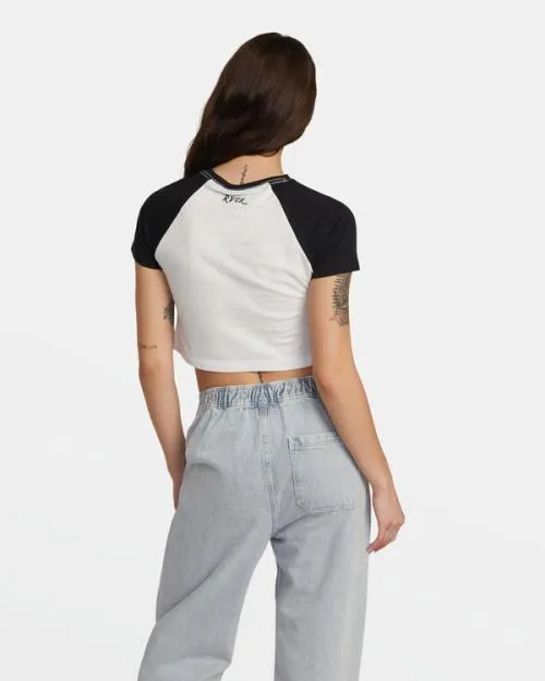 Rvca Daisy TShirt Vintage White Women Tees and Tanks
