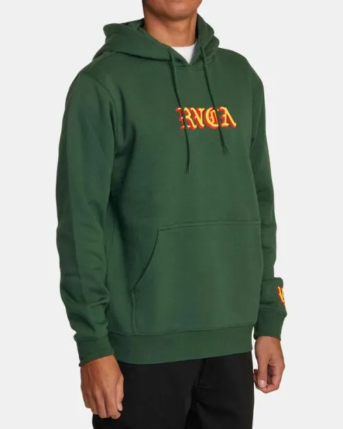 Rvca Del Toro Hoodie College Green Men Hoodies and Sweatshirts
