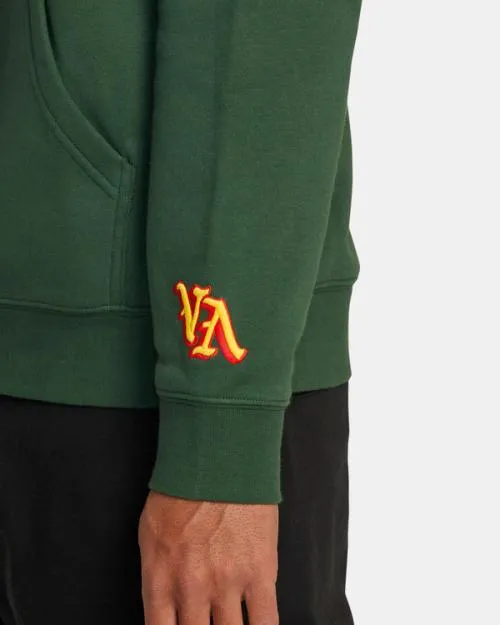 Rvca Del Toro Hoodie College Green Men Hoodies and Sweatshirts