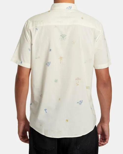 Rvca Desert Trip Short Sleeve Shirt Natural Men Shirts and Flannels