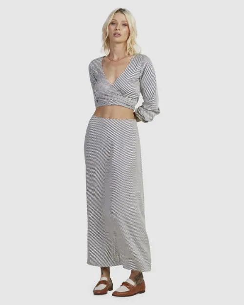 Rvca Eclipse June Maxi Skirt Salt Women Shorts and Skirts