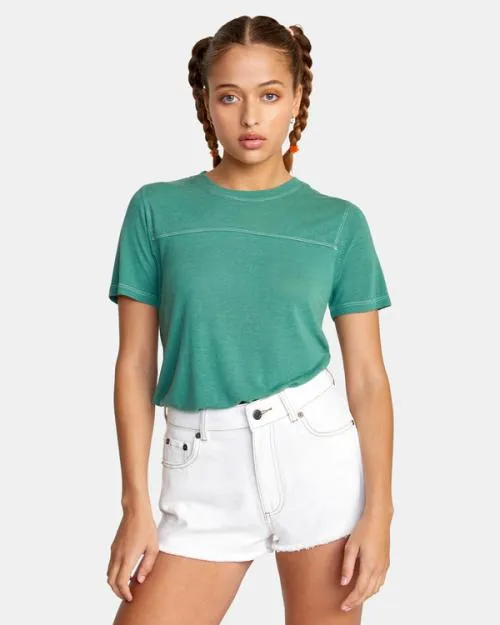 Rvca Elle Denim Shorts Natural Women Shorts and Skirts