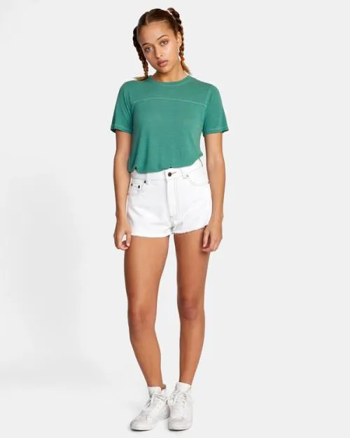 Rvca Elle Denim Shorts Natural Women Shorts and Skirts