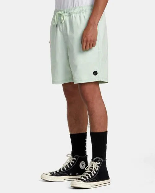 Rvca Escape Elastic Waist Walkshorts 17 Aqua Men Shorts and Hybrids