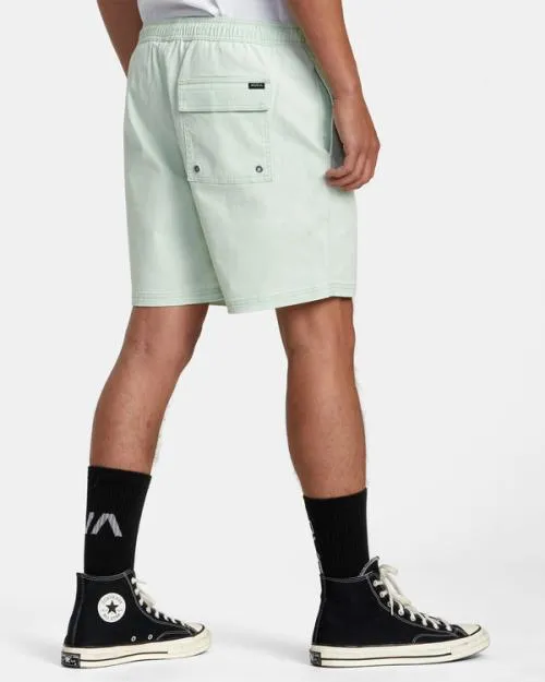Rvca Escape Elastic Waist Walkshorts 17 Aqua Men Shorts and Hybrids