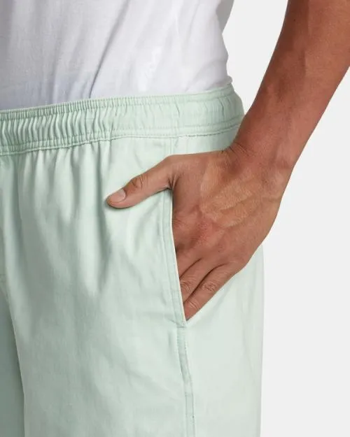 Rvca Escape Elastic Waist Walkshorts 17 Aqua Men Shorts and Hybrids