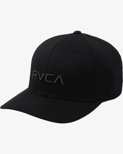 Rvca Flex Fit Hat Black Men Hats and Beanies