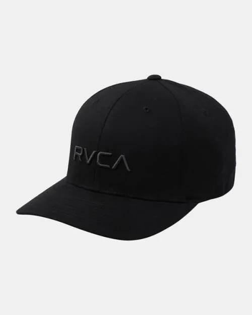Rvca Flex Fit Hat Black Men Hats and Beanies