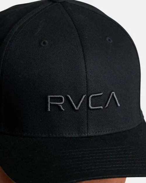 Rvca Flex Fit Hat Black Men Hats and Beanies