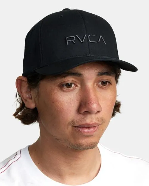 Rvca Flex Fit Hat Black Men Hats and Beanies