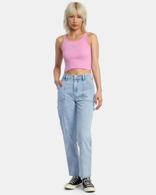 Rvca Glitter Lace Tank Top Cyclamen Women Tees and Tanks