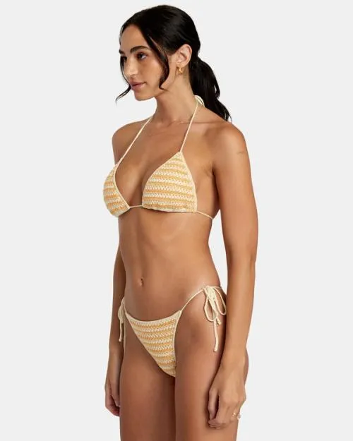 Rvca Greenpacha Flor Halter Triangle Bikini Top Multi Women Bikini Tops