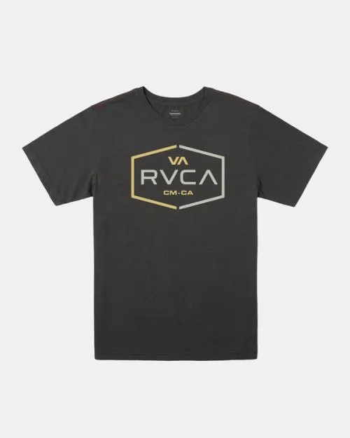Rvca Layover Slub Tee Pirate Black Men Short Sleeves