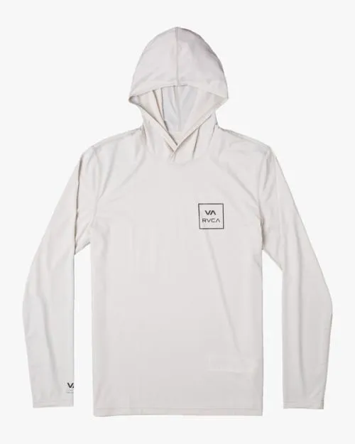 Rvca Long Sleeve Rashguard Hoodie Silver Bleach Surf Rashguards and Surf Tees