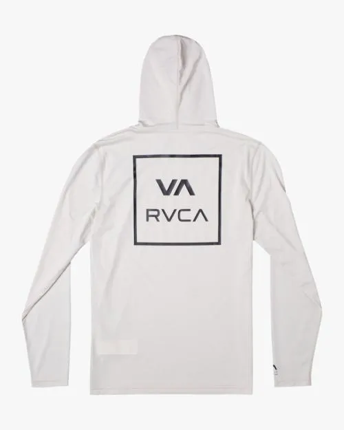 Rvca Long Sleeve Rashguard Hoodie Silver Bleach Surf Rashguards and Surf Tees