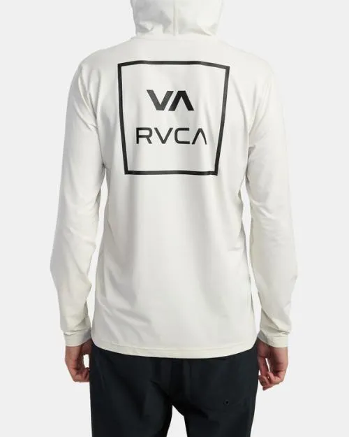 Rvca Long Sleeve Rashguard Hoodie Silver Bleach Surf Rashguards and Surf Tees