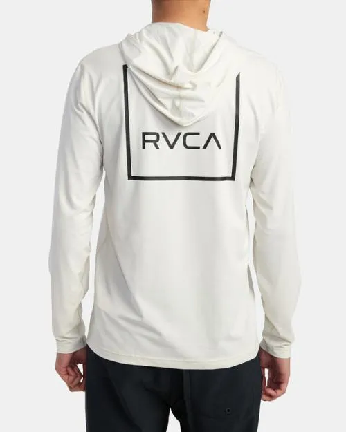 Rvca Long Sleeve Rashguard Hoodie Silver Bleach Surf Rashguards and Surf Tees