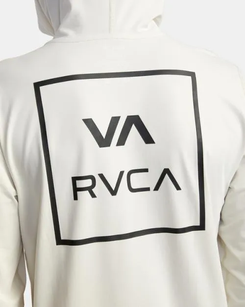 Rvca Long Sleeve Rashguard Hoodie Silver Bleach Surf Rashguards and Surf Tees