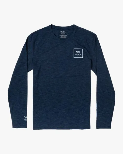 Rvca Long Sleeve Rashguard Navy Heather Surf Rashguards and Surf Tees