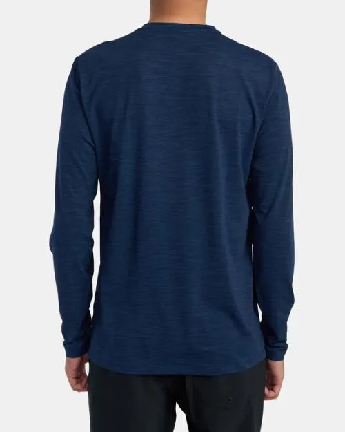 Rvca Long Sleeve Rashguard Navy Heather Surf Rashguards and Surf Tees