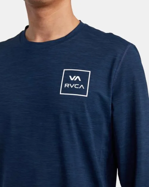 Rvca Long Sleeve Rashguard Navy Heather Surf Rashguards and Surf Tees