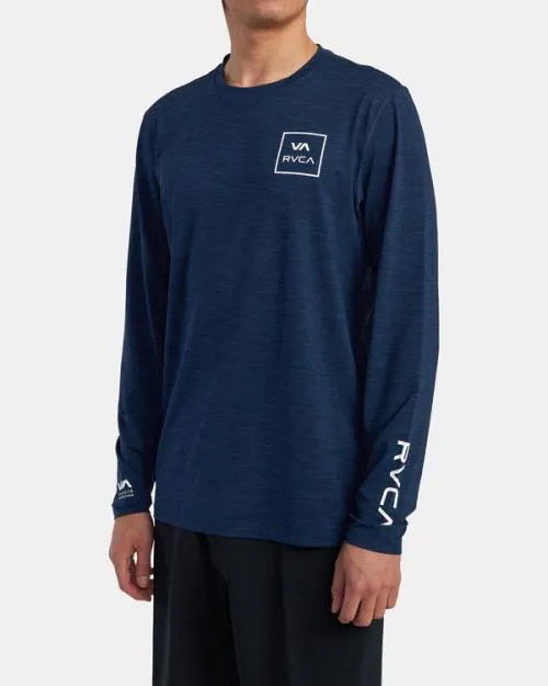 Rvca Long Sleeve Rashguard Navy Heather Surf Rashguards and Surf Tees