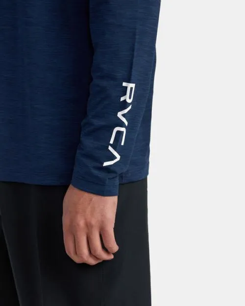 Rvca Long Sleeve Rashguard Navy Heather Surf Rashguards and Surf Tees