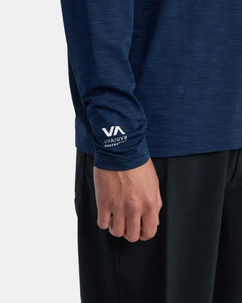 Rvca Long Sleeve Rashguard Navy Heather Surf Rashguards and Surf Tees