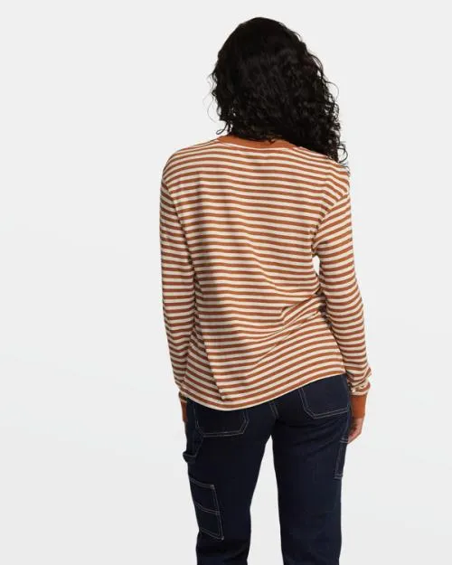Rvca March Long Sleeve TShirt Latte Women Tees and Tanks