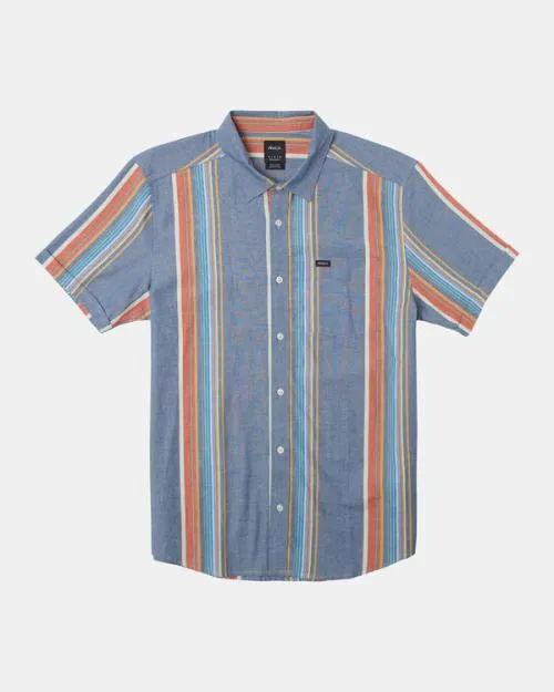 Rvca Mayday Stripe Short Sleeve Shirt Multi Men Shirts and Flannels