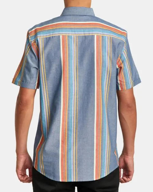 Rvca Mayday Stripe Short Sleeve Shirt Multi Men Shirts and Flannels
