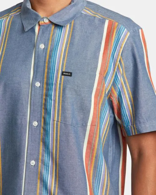 Rvca Mayday Stripe Short Sleeve Shirt Multi Men Shirts and Flannels